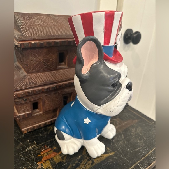 Stars & Stripes French Bulldog Boston Figurine Patriotic July 4th NWT - Picture 3 of 6